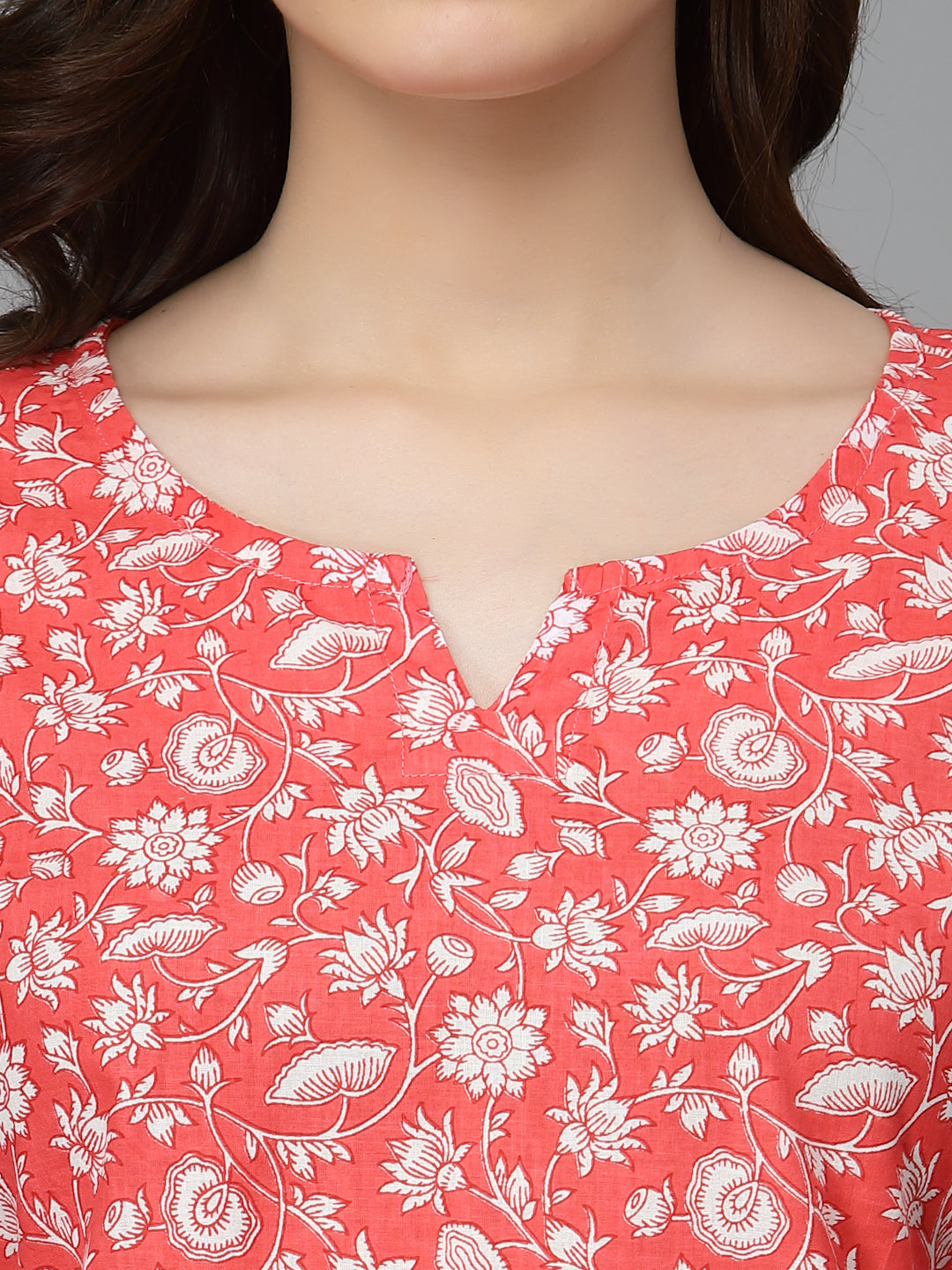 Women Top & Pyjama Set Aam Red Printed