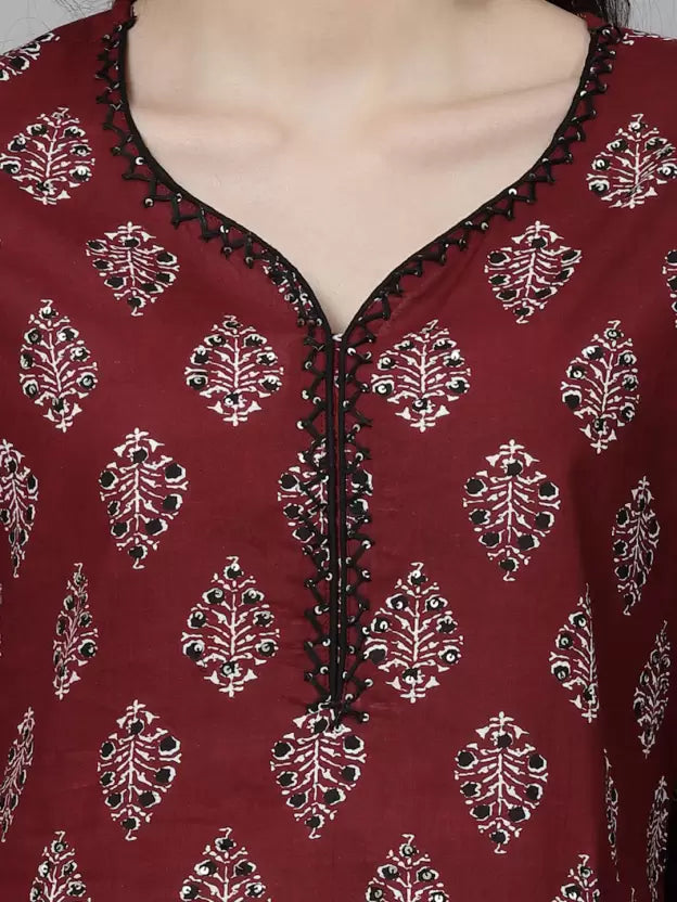 Women Pure Cotton Kurta Pant Dupatta Set