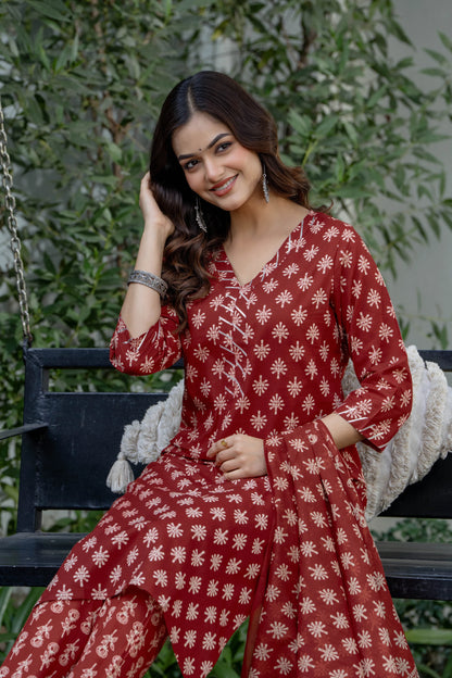 Bani Thani Maroon Kurta Sets For Women