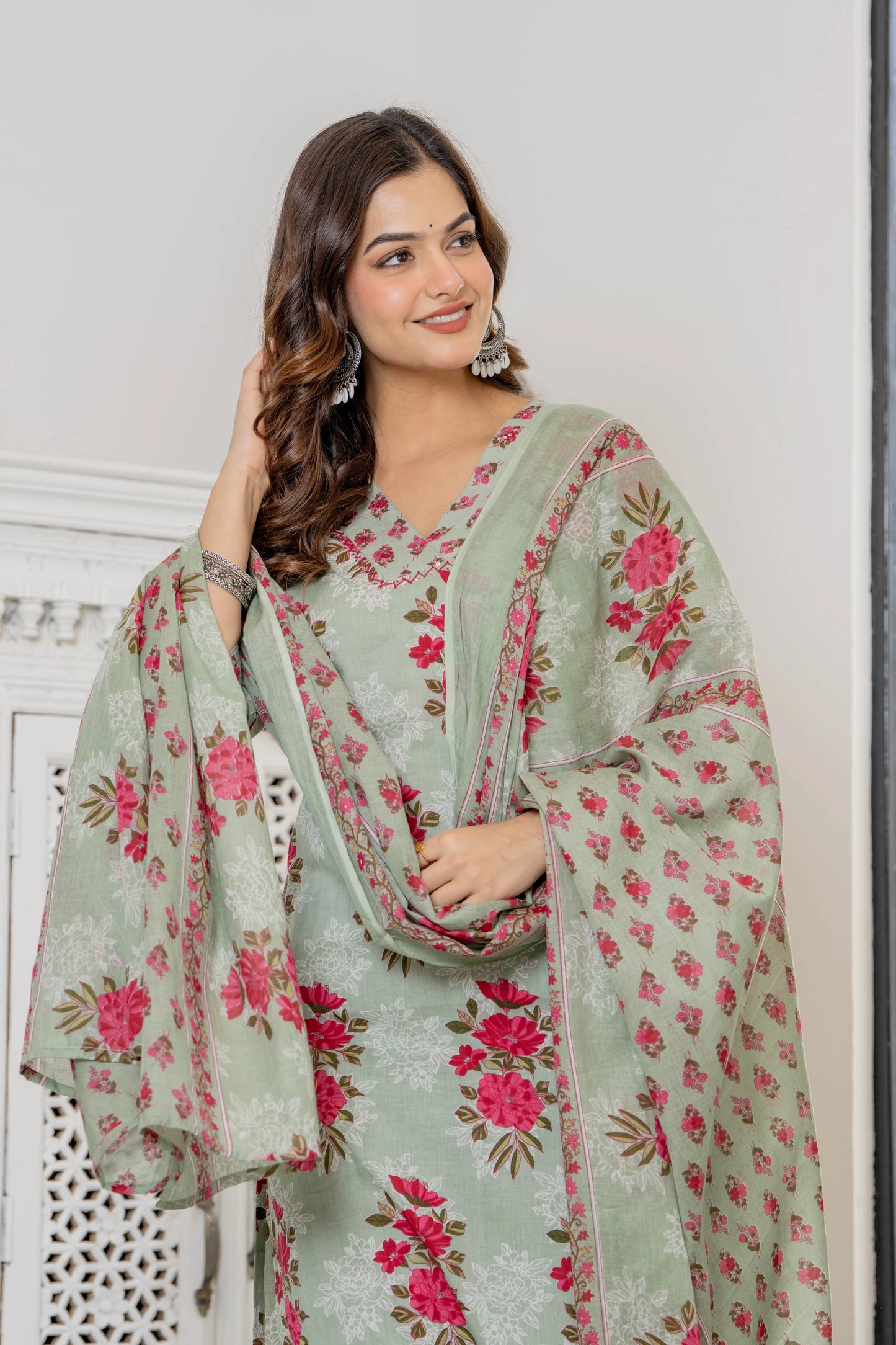 Bani Thani Pista Green Kurta Sets For women