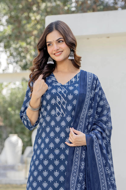 Bani Thani Blue Kurta Set for Women