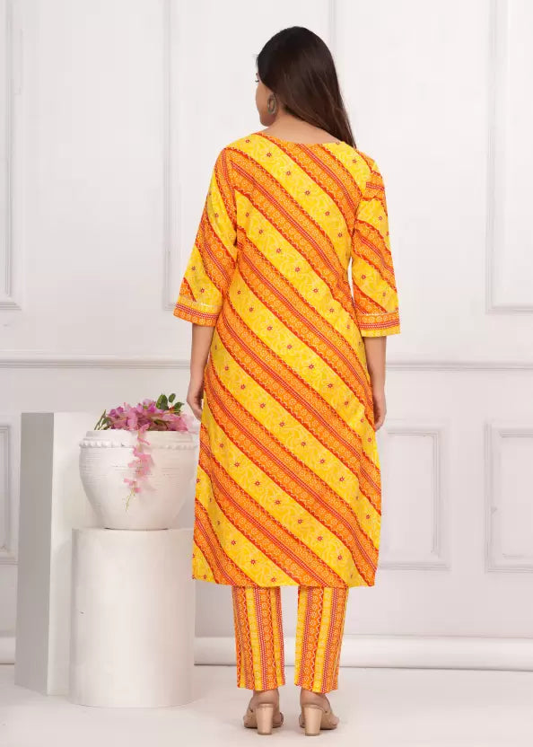 Women Pure Cotton Printed Kurta Pant Dupatta Sets