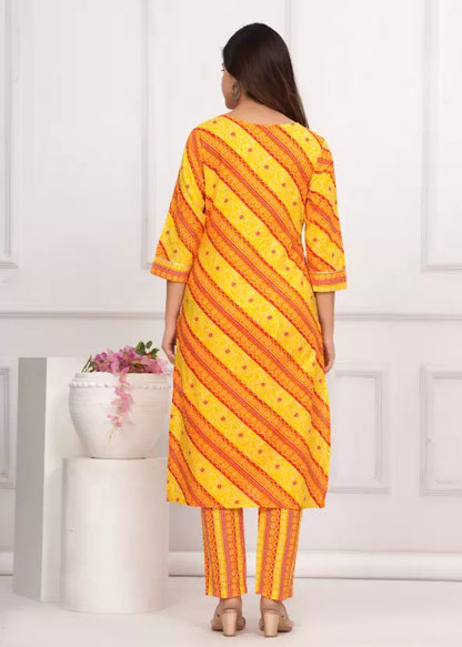 Women Pure Cotton Printed Kurta Pant Dupatta Sets