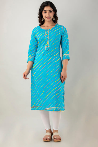 Sky blue leheriya Kurtas