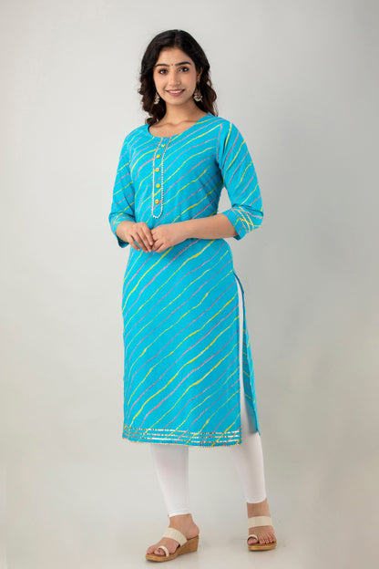 Sky blue leheriya Kurtas