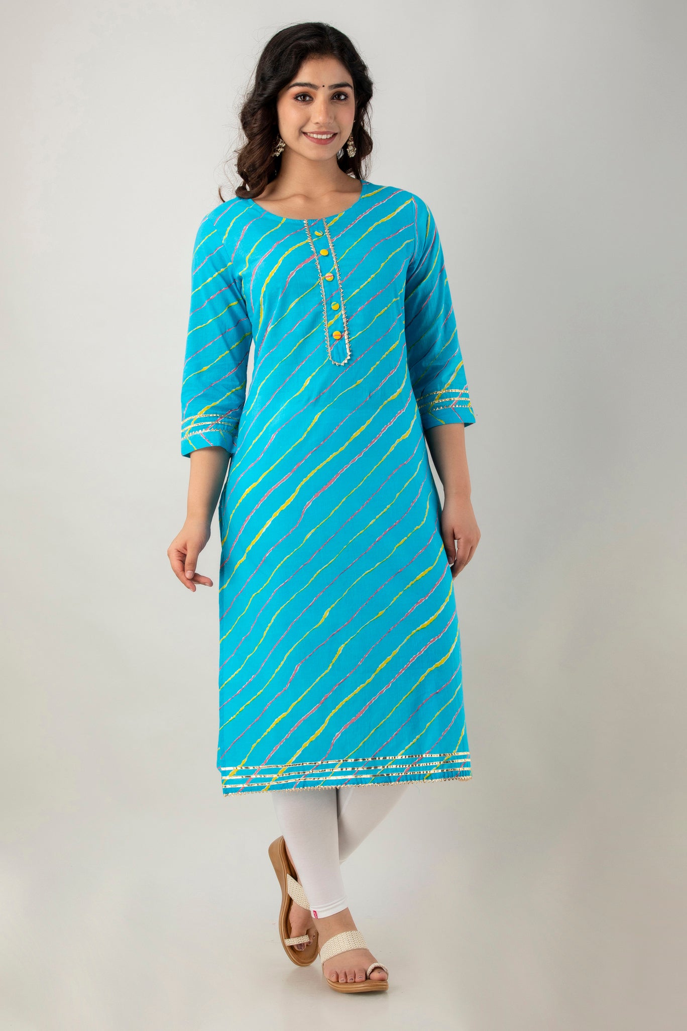 Sky blue leheriya Kurtas