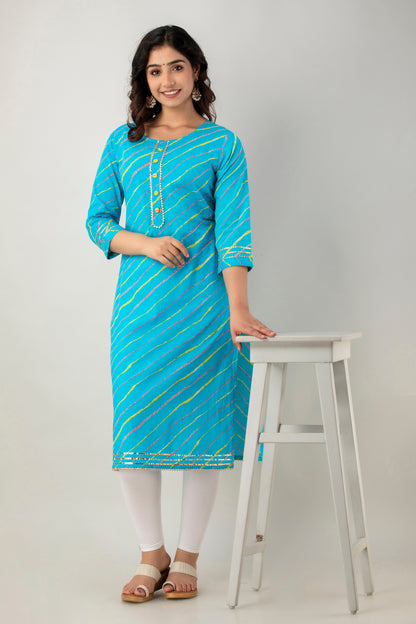 Sky blue leheriya Kurtas