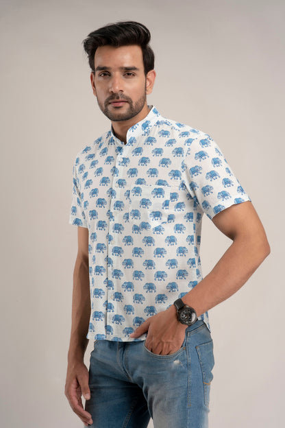 Elephant Print Mens Shirt