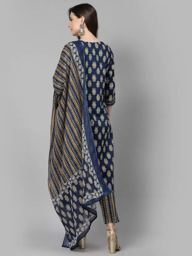 Women Pure Cotton Kurta Pant Dupatta Sets