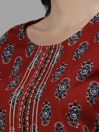 Women Pure Cotton Floral Printed Kurta Pant Dupatta Set