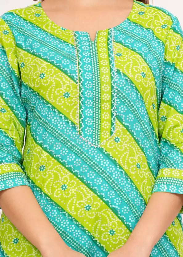 Women Pure Cotton Printed Kurta Pant Dupatta Set