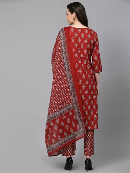 Women Pure Cotton Kurta Pant Dupatta Sets